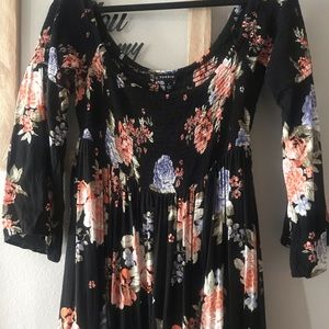 Black and Floral Maxi Dress